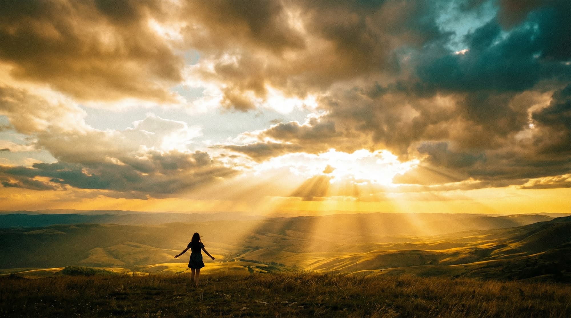 Weite Landschaft im goldenen Licht – der Möglichkeitsraum